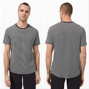 Lululemon 5 Year Basic Tee Delta Stripe Black White